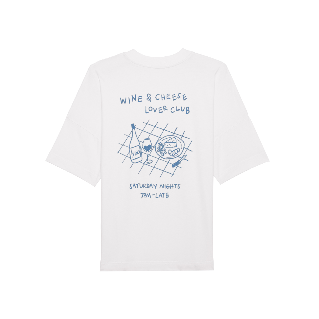 "Wine&Cheese Lover Club" Oversized Shirt