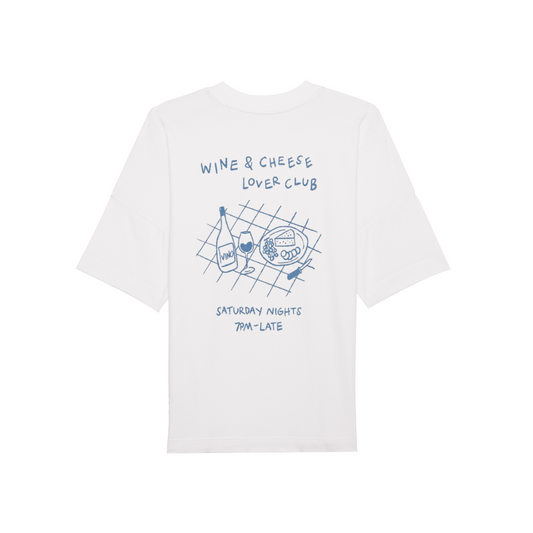 "Wine&Cheese Lover Club" Oversized Shirt