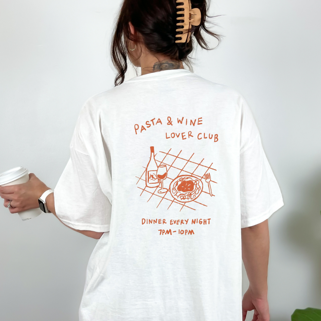 "Pasta & Wine Paradise" Oversized Shirt