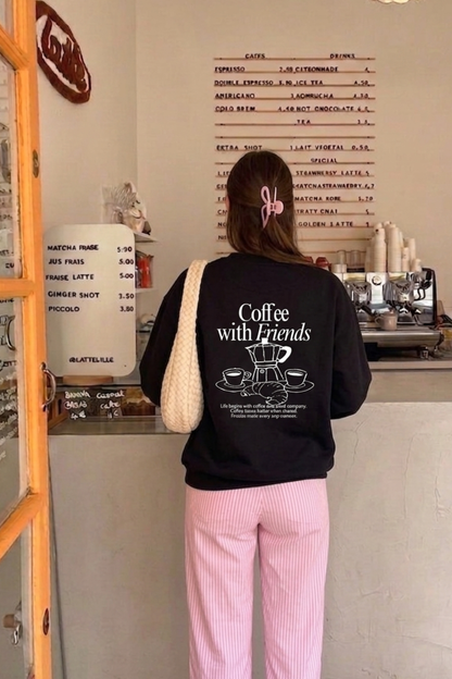 "Coffee with Friends" Sweater XS