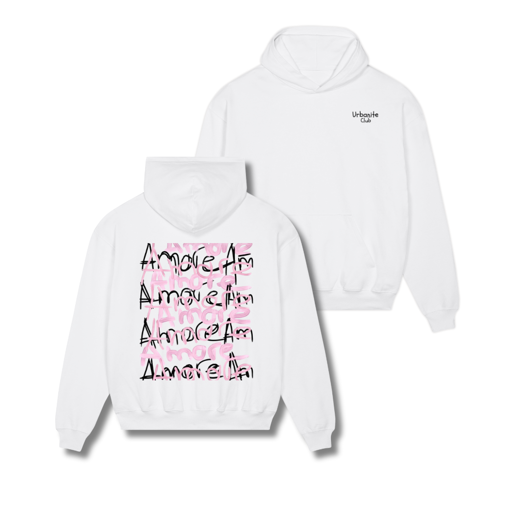 „Amore“ Oversized Hoodie - Weiß