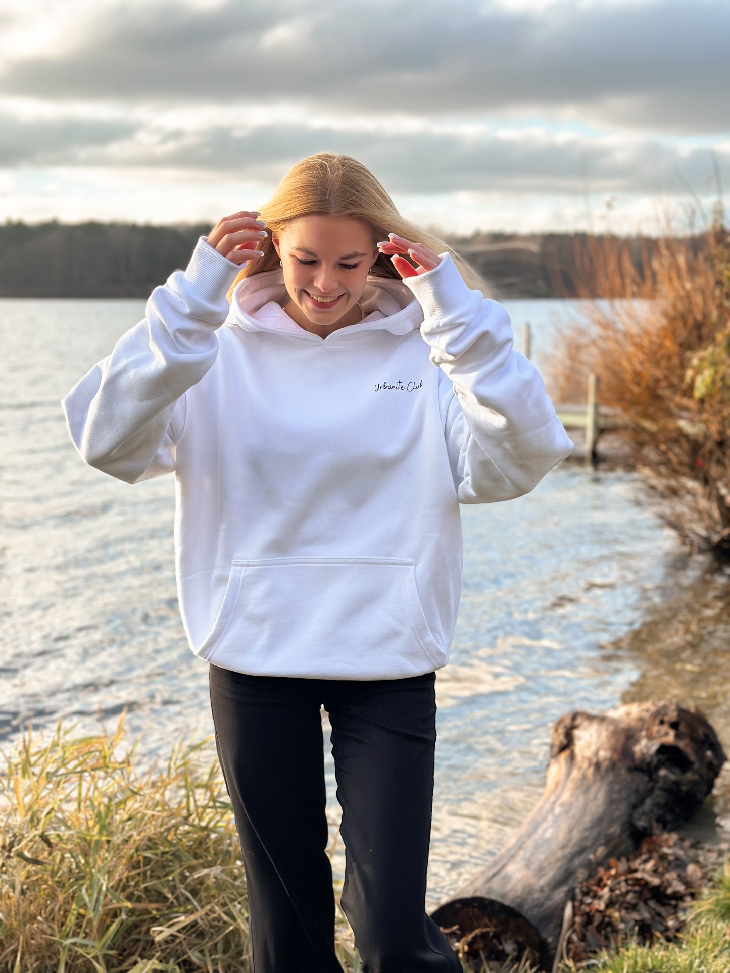 „Amore“ Oversized Hoodie - Weiß