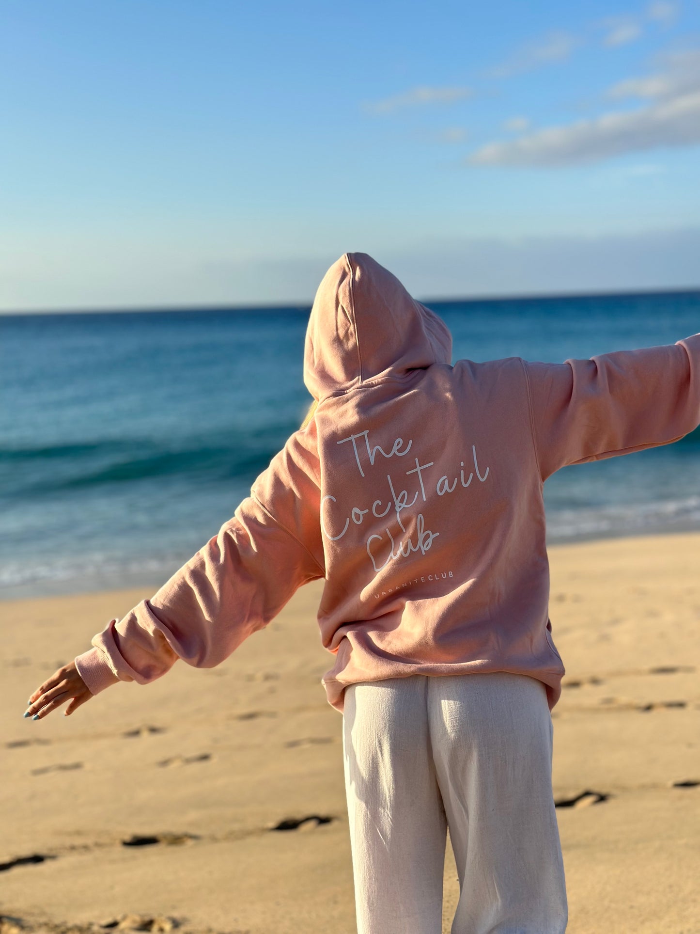 "Cocktail Club" Oversized Hoodie Rosa