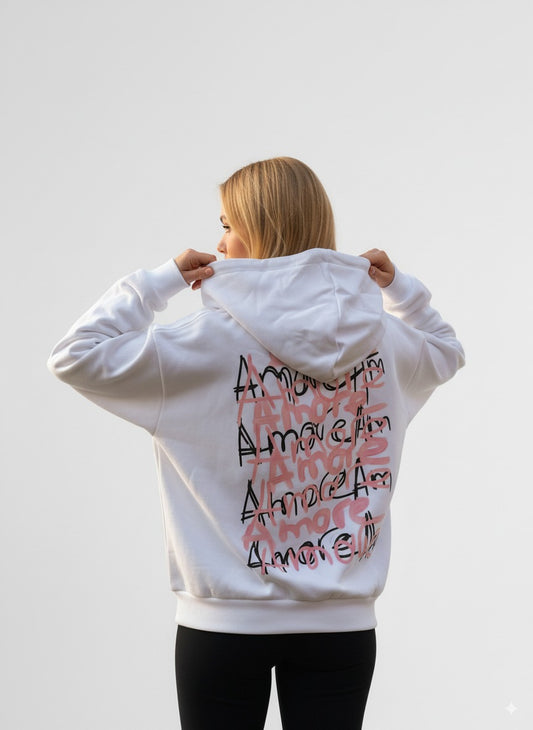 "Amore" Hoodie - Weiß (Einzelstück)
