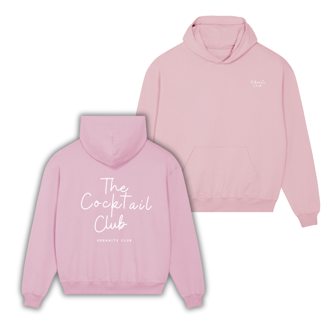 "Cocktail Club" Oversized Hoodie Rosa